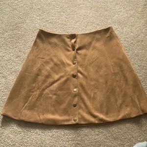 Suade button up mini skirt